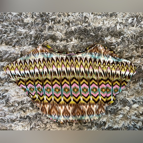 Vintage boho y2k batwing sleeve crop top small - Picture 7 of 10